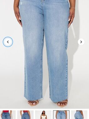 Fashion Nova Light Blue Wide-Leg Jeans